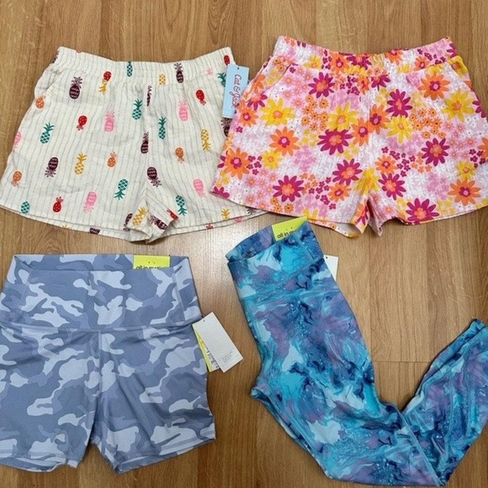Target Girls set of 4 bundle bottoms shorts and legging size XL 14/16 NWT